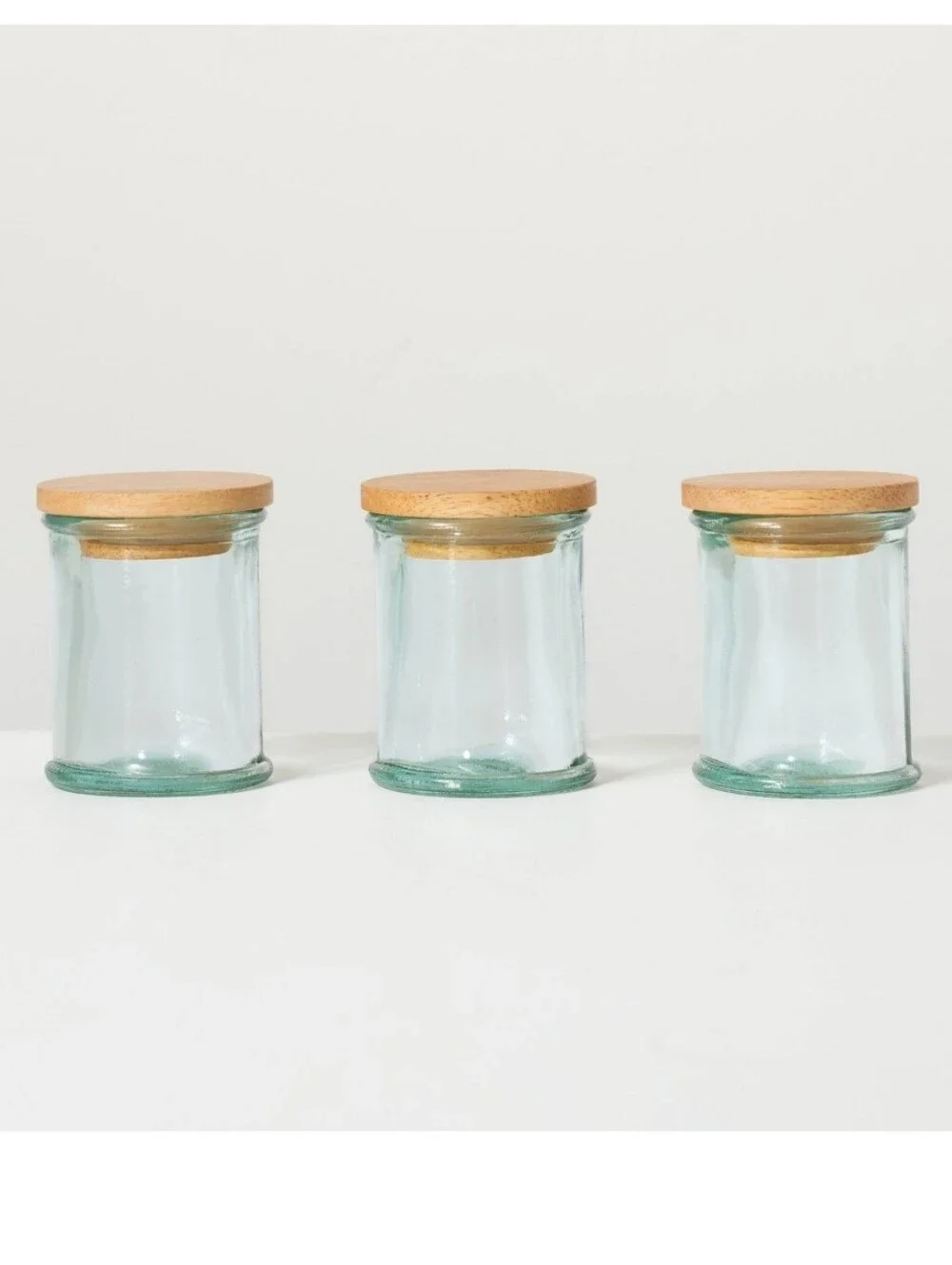 Hearth & Hand Set Of 3 Recycled Glass Spice Containers